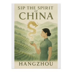 Tee und China der Ruhe Poster