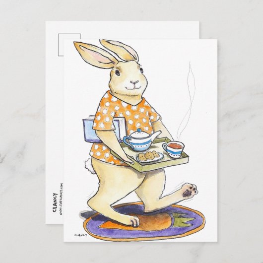 Tee und Cookies sind auf Postkarte (Vorne/Hinten)