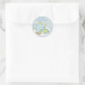 Tee und Cupcakes Runder Aufkleber (Tasche)