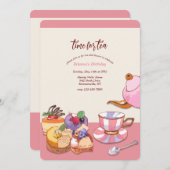 Tee und Dessert Einladung (Vorne/Hinten)