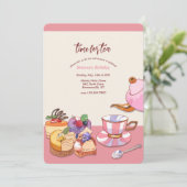 Tee und Dessert Einladung (Stehend Vorderseite)
