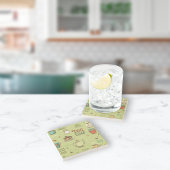 Tee und Honig Tea Time in Green Steinuntersetzer