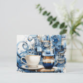 Tee- und Kaffeekarte Feiertagspostkarte (Stehend Vorderseite)