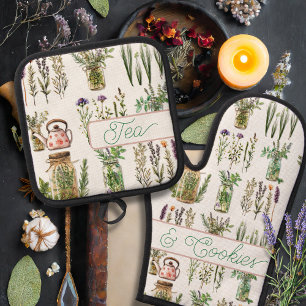 Tee und Kekse Ofenhandschuh & Topflappen-Set