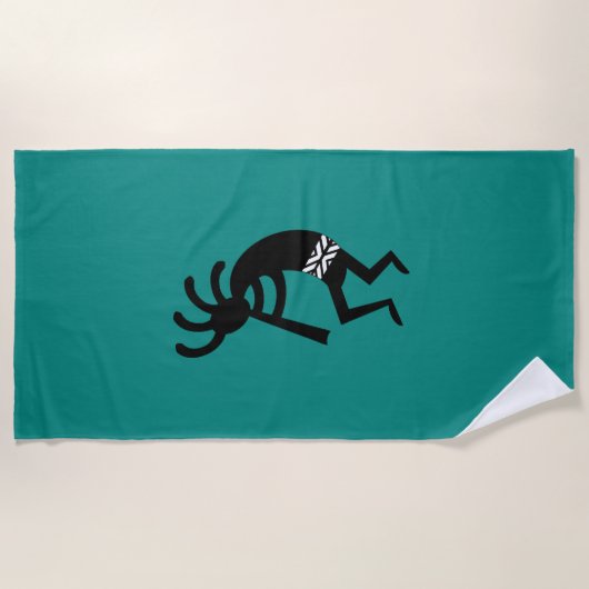 Tee- und Kokopelli-Design Strandtuch (Vorderseite)
