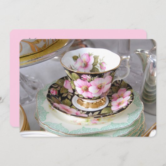 Tee-und Kuchen-kundengerechte Einladung (Vorne/Hinten)