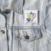 Tee und Kuchen, machen Zeit für Teeknopf Button (Beispiel)