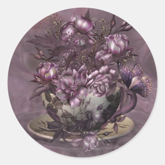 Tee und Rose Art Sticker (Vorderseite)