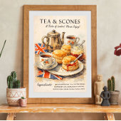 Tee und Scones Poster | Englische Teestunde Kunst