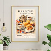 Tee und Scones Poster | Englische Teestunde Kunst
