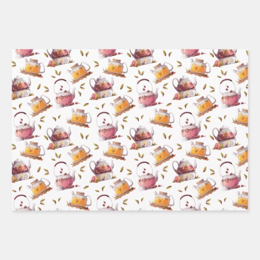 Tee und Tee Blätter Aquarell (Vorderseite 2)