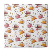 Tee und Tee Blätter Aquarell Fliese (Vorderseite)