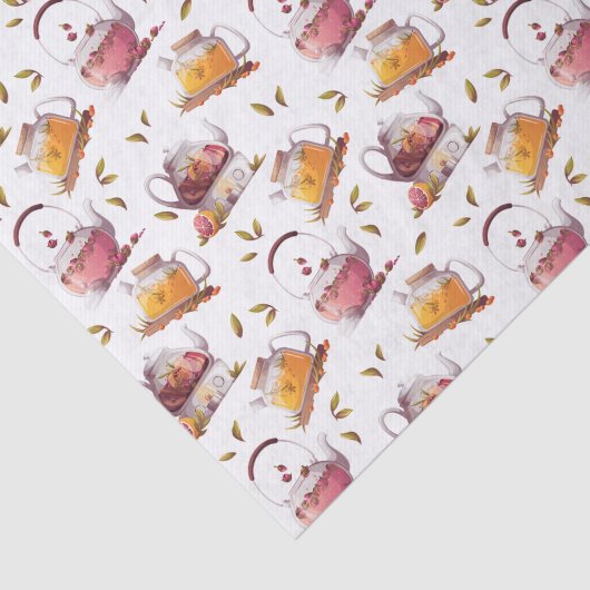 Tee und Tee Blätter Aquarell Seidenpapier (Ausschnitt)