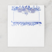 Tee und Tee-Nachspeisen aus blau-weißem Blumenkohl Platzkarte (Außenseite Aufgefaltet)