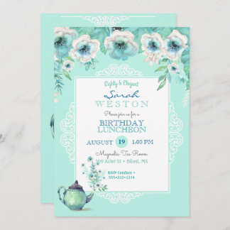 Tee und Tee Tee Wasserfarben Blume Einladung