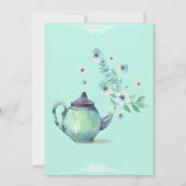 Tee und Tee Tee Wasserfarben Blume Einladung (Rückseite)