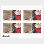 Tee und Vintage Bücher Buchzeichen Rechteckiger Aufkleber (Blatt)