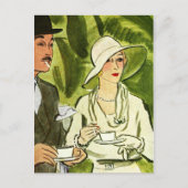 Tee und Zigaretten im Wald Postkarte (Vorderseite)