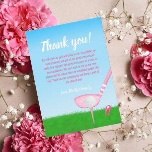 Tee Up Pink Golf Geschlecht Enthüllung Baby Danke