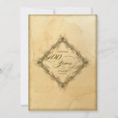 Tee Vintag 100. Geburtstagsfeier Einladung (Rückseite)