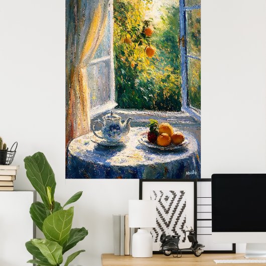 Tee von Sunlit Window mit Citrus - Impressionist Poster (Heimbüro)