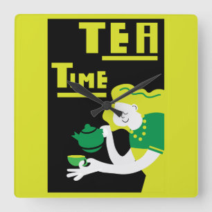 Tee Wall Art Poster Print Quadratische Wanduhr