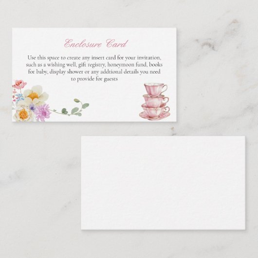 Tee-Wildblume-Einschließkarte Begleitkarte (Vorne/Hinten)