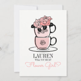 Tee wird mein Blumenmädchen sein Bridmaid Card Einladung