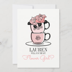 Tee wird mein Blumenmädchen sein Bridmaid Card Einladung