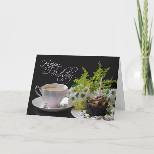 Tee-Yum-Tee-Blume zum Geburtstag Karte (Vorderseite)