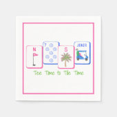Tee-Zeit bis Mahjong-Zeit / Golf Mahjong Party Serviette (Vorderseite)