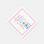 Tee-Zeit bis Mahjong-Zeit / Golf Mahjong Party Serviette (Ecke)