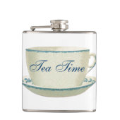 Tee-Zeit-blaue Tee-Schale Flachmann (Vorderseite)