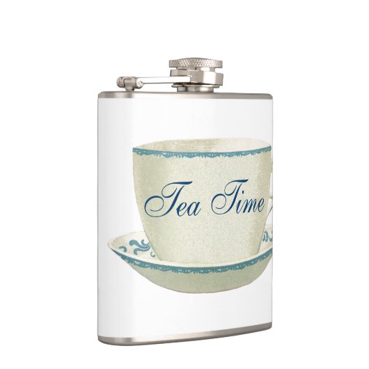 Tee-Zeit-blaue Tee-Schale Flachmann (Rechts)