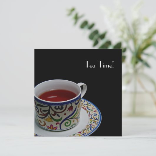 Tee-Zeit! Einladung (Stehend Vorderseite)