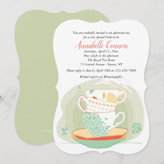 Tee-Zeit-Einladung Einladung (Vorne/Hinten)