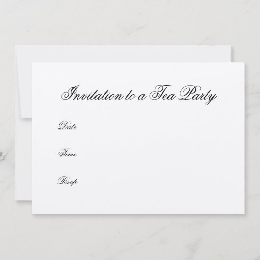 Tee-Zeit-Einladung Einladung (Rückseite)