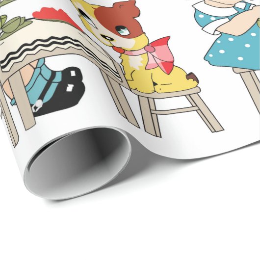 Tee-Zeit Geschenkpapier (Rolleneckpunkt)