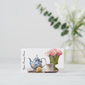 Tee-Zeit Visitenkarte (Stehend Vorderseite)