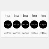Tee, Zucker und Café Etiketten (Blatt)