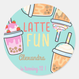 Tee zum Geburtstag des leckeren Kaffees aus Bba Runder Aufkleber