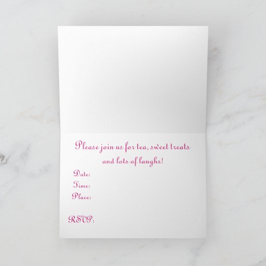 Teeaufenthalt Teezeit Blume Einladung (Innenseite)