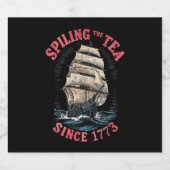 Teeausbreitung Seit 1773 4. Juli Bierflaschenetikett (Einzelnes Label)