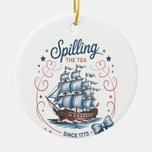 Teeausbreitung seit 1773 4. Juli Patriotik Keramik Ornament