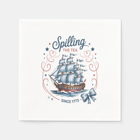 Teeausbreitung seit 1773 4. Juli Patriotik Serviette (Vorderseite)