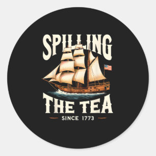Teeausbreitung seit 1773 4. Juli Retro USA Runder Aufkleber