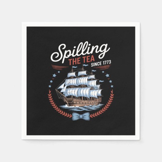 Teeausbreitung seit 1773, 4. Juli Serviette (Vorderseite)