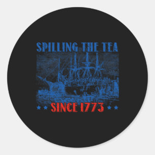 Teeausbreitung seit 1773 Amerikanische Unabhängigk Runder Aufkleber