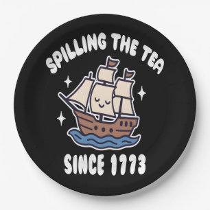 Teeausbreitung seit 1773 - Funny History Pun Pappteller