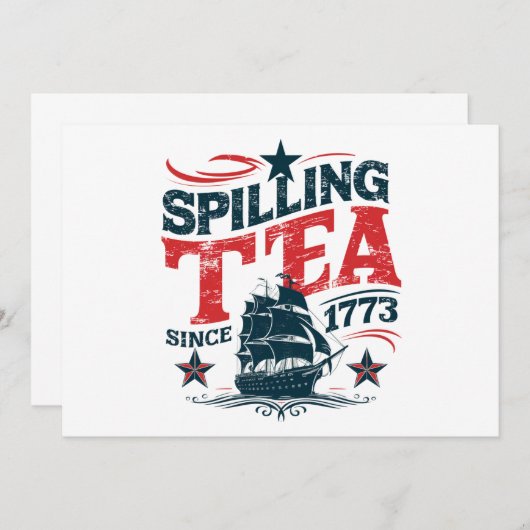 Teeausbreitung seit 1773 Funy 4. Juli Einladung (Vorne/Hinten)